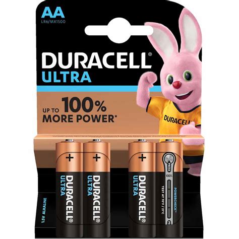 Duracell Ultra LR6 AA 1 5V Alkaline Batteries 4 Pack Wilko