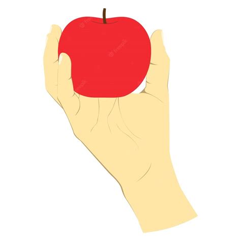 Premium Vector Hand Holding Red Apple In Vector Graphic