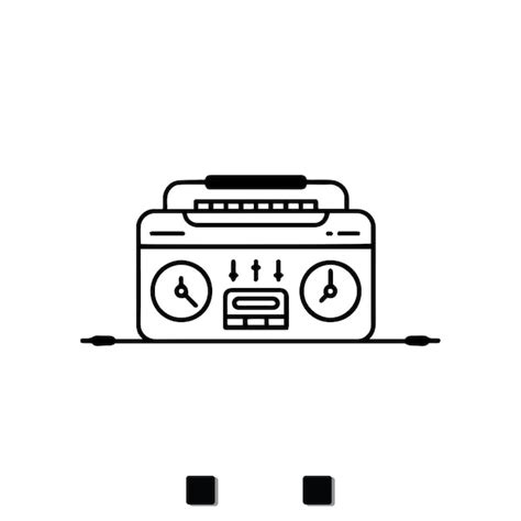 Premium Vector Radio Music Graphic Simple Black Silhouette