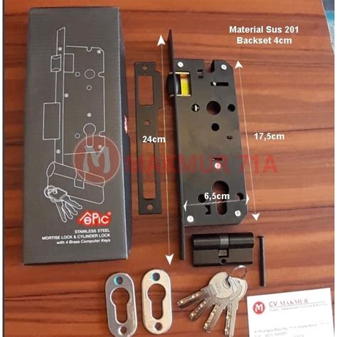 Jual Gagang Kunci Pintu Dorong Mortise Lock Body Pelor Roler Merk Epic