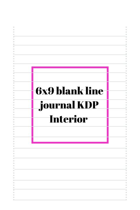 6x9 Blank Lined Journal Kdp Interior 120 Pgs