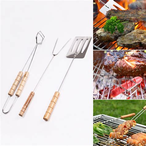 Pcs Set Stainless Steel Barbecue Fork Tong Shovel Bbq Tool Set Kitchen