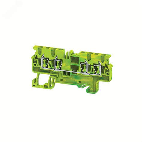 Клемма зазем. 4 конт. 2,5 кв.мм пруж. OptiClip CXG-2,5-QUATTRO-PE-I-(0 ...