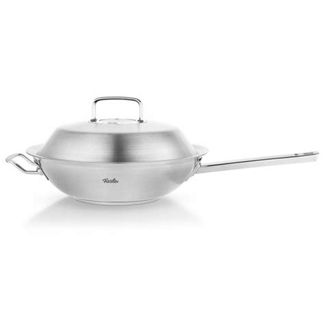 Patelnia Wok Indukcja Ze Stali Nierdzewnej Z Pokrywk Fissler Cm