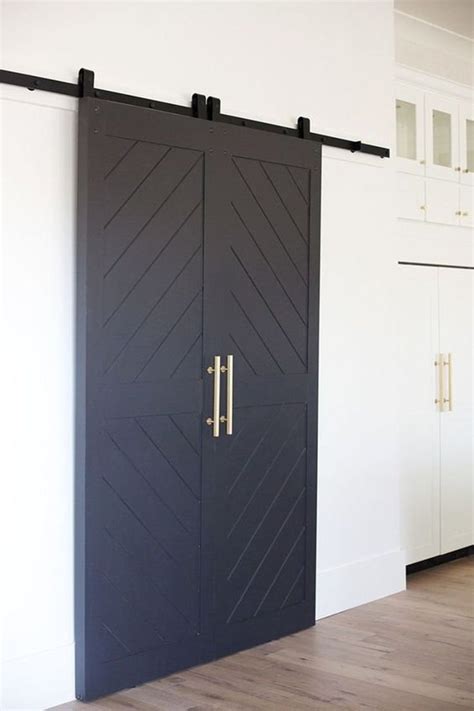 Custom Made Cypress Chevron Farmhouse Sliding Barn Door Contemporary Modern Barn Door Interior