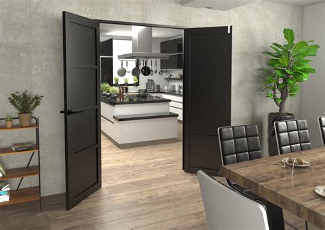 Black Kensington 4P French Door Set 1276mm(W) x 2021mm(H) at Vivid Doors