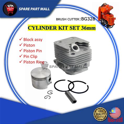 Brush Cutter Bg Cylinder Kit Set Mm Piston Ring Block