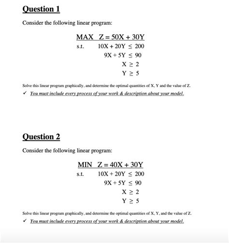 Solved Consider The Following Linear Program Max Z 50x 30y