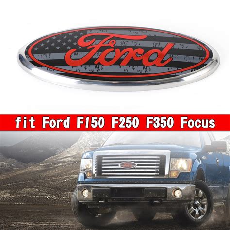 Front Grille Grill And Tailgate Bowtie ตราสัญลักษณ์วงรี Fit Ford F150