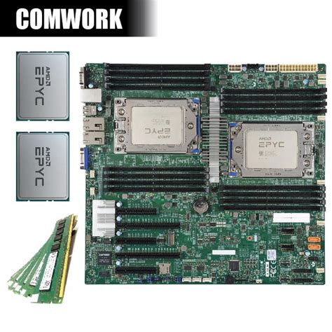 ชุด 128 เธรด ซีพียู Dual Amd Epyc 7452 เมนบอร์ด Supermicro H11