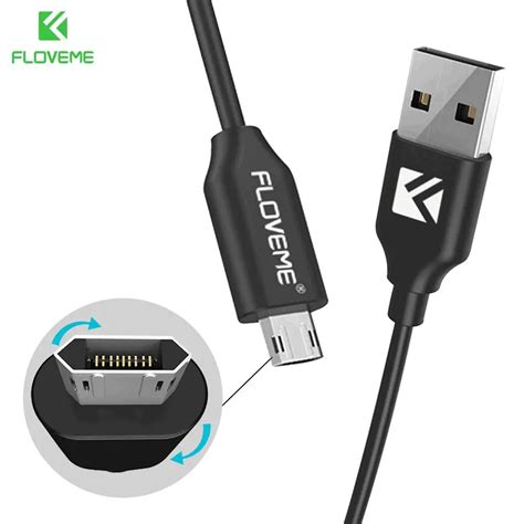 Floveme Micro Usb Cable For Samsung Xiaomi Double Sided Qc Fast