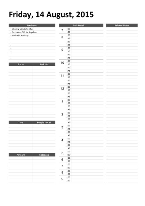 Free Daily Schedule Template For Kids Rekamd
