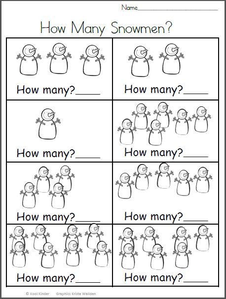 Snowman Counting Worksheet Made By Teachers