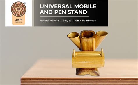 Japi Universal Mobile Cum Pen Standbamboo Pen Standmobile Holder