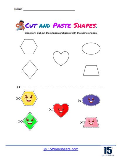 Cut and Paste Shapes Worksheets - 15 Worksheets.com