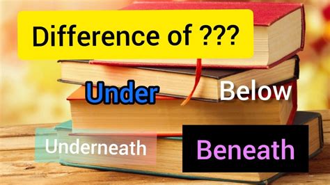 Difference Of Under Beneath Underneath And Below Use Of Under