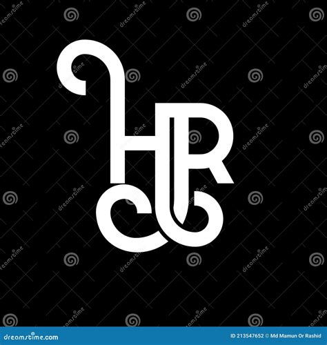 Hr Letter Logo Design On Black Background Hr Creative Initials Letter