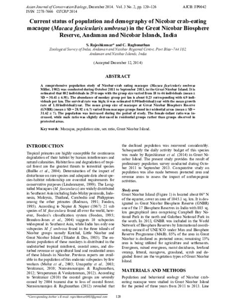 Pdf Current Status Of Population And Demography Of Nicobar Crab