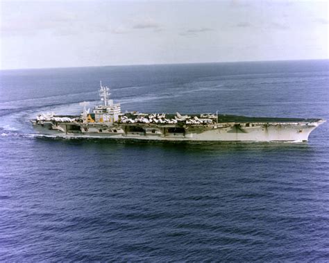 A Starboard Bow View Of The Nuclear Powered Aircraft Carrier Uss Nimitz