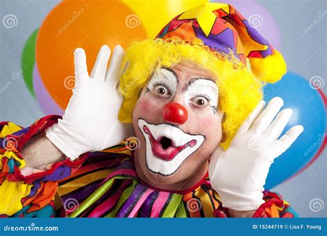 Clown Makes Funny Face Stock Image Image Of Character 15244719