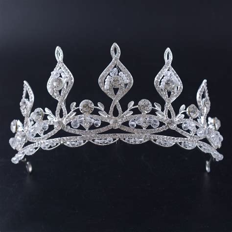 Gorgeous Silver Rhinestone Tiara Queen Crown Bridal Pageant Wedding Prom Crown Tiaras And Crowns