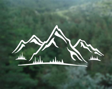 Mountain Vinyl Decal, Mountain Wall Sticker, Car Window Decal ...