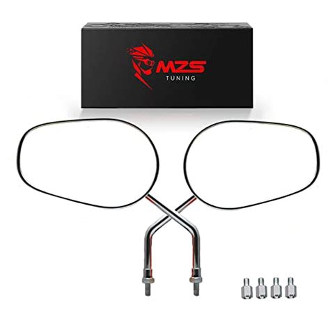 MZS Motorcycle Mirrors Chrome Universal 10MM Rear View Side Mirror