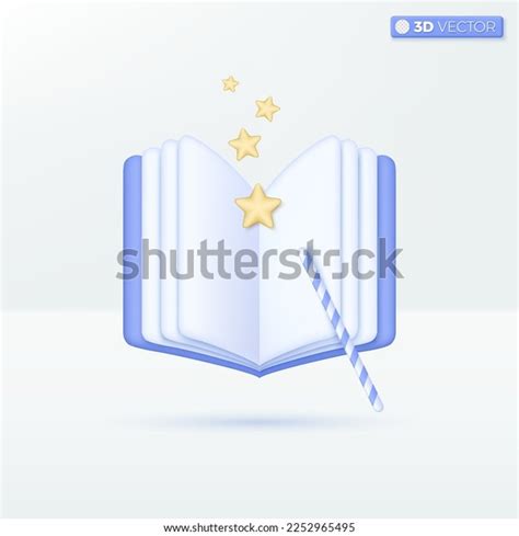 Open Magic Book Magic Wand Stars Stock Vector (Royalty Free) 2252965495 | Shutterstock