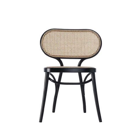 Thonet Sedia Bodystuhl Faggio Laccato Nero Seduta E Schienale Paglia