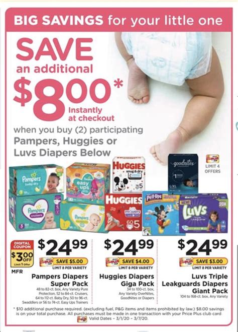 Pampers Huggies And Luvs Diapers As Low As 0 12 Per Diaper At Shoprite