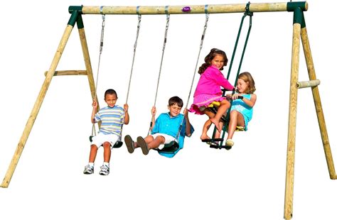 Plum Colobus Wooden Garden Double Swing And Glider Set Uk