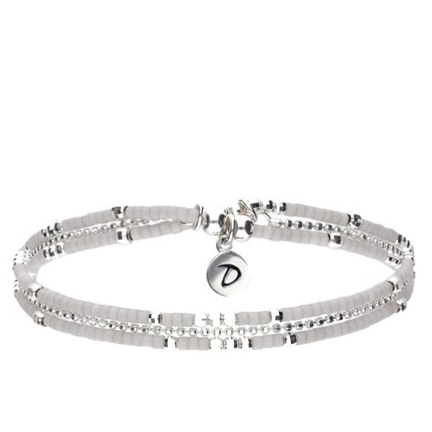 Bracelet Double Lastique Gris Clair Elounda Doriane Bijoux