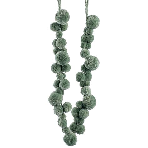 48″ Pompon Garland Green | Silk Flower Depot