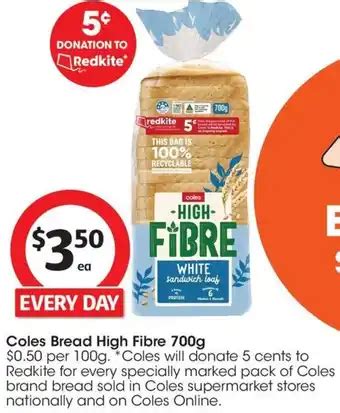 Coles Bread High Fibre G Offer At Coles