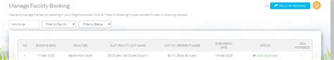 I Neighbour Admin Guide Walk In Facility Booking Fingertec