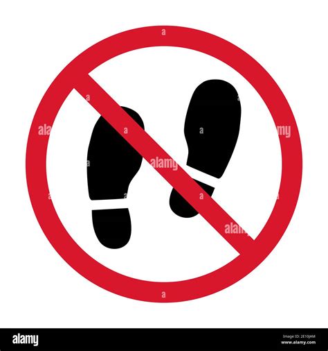 No Shoes Sign Isolated On White Background Warning Vector Symbol