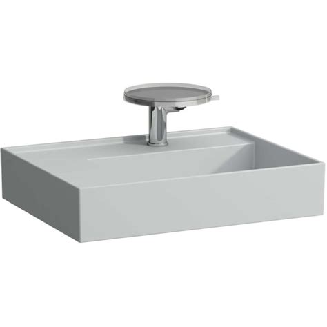 LAUFEN Kartell Waschtisch 8103357591581 60x46cm Grau Ablage Links 3