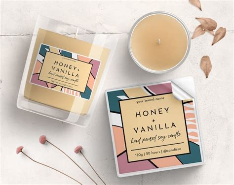 2x2 3x3 4x4 Candle Labels Editable Labels Templett Templates Customizable Labels Diy