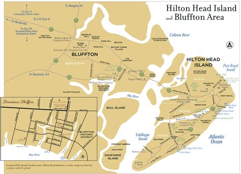 Hilton Head Island And Bluffton Area Tourist Map Ontheworldmap