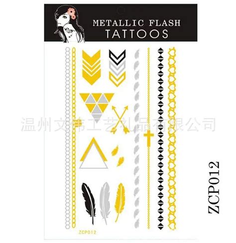 Gold Metallic Flash Tattoo Silver Women Arm Hand Beach Sex Products