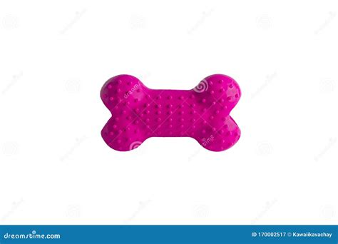 pink rubber dog  bone isolated  white background puppy dog toy