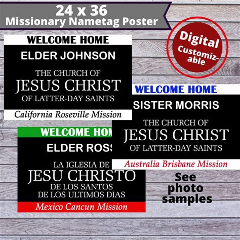 Lds Missionary Name Tag Template