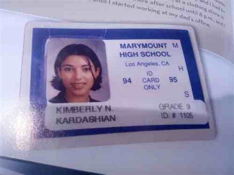 Kim K High School Student Id Kim Kardashian High School Kardashian