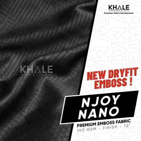 Jual Bahan Kain Drifit Emboss Njoy Nano Corak Putih Hitam Premium