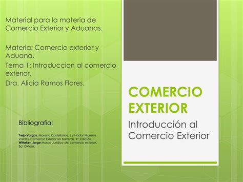 Comercio Exterior Introducci N Al Comercio Exterior