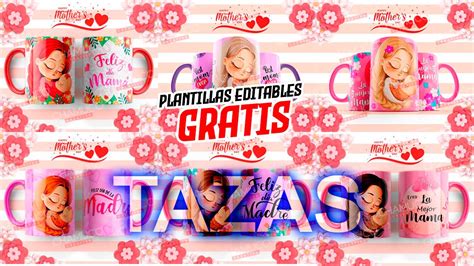 Plantillas Para Sublimar Tazas Abrazo Mamá Con Editables