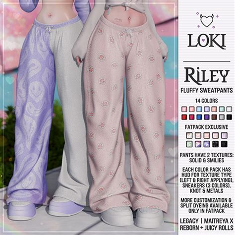 Second Life Marketplace Loki Riley Fluffy Sweatpants Fatpack