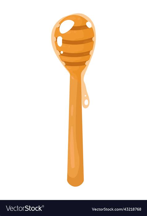 Honey in wooden spoon Royalty Free Vector Image