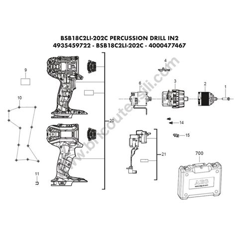 AEG BSB18C2LI-202C Drill Driver Spare Parts