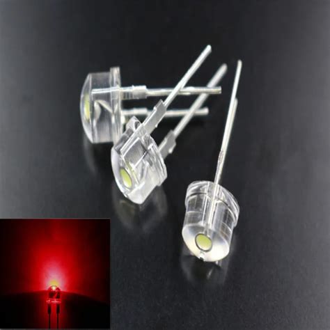 20 Pcs Bag 8mm 0 5W Straw Hat Red High Power LED Light Ultra Bright